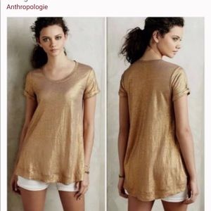 Anthropologie Bordeaux metallic swing top